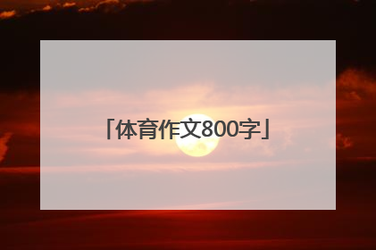 「体育作文800字」中国体育作文800字